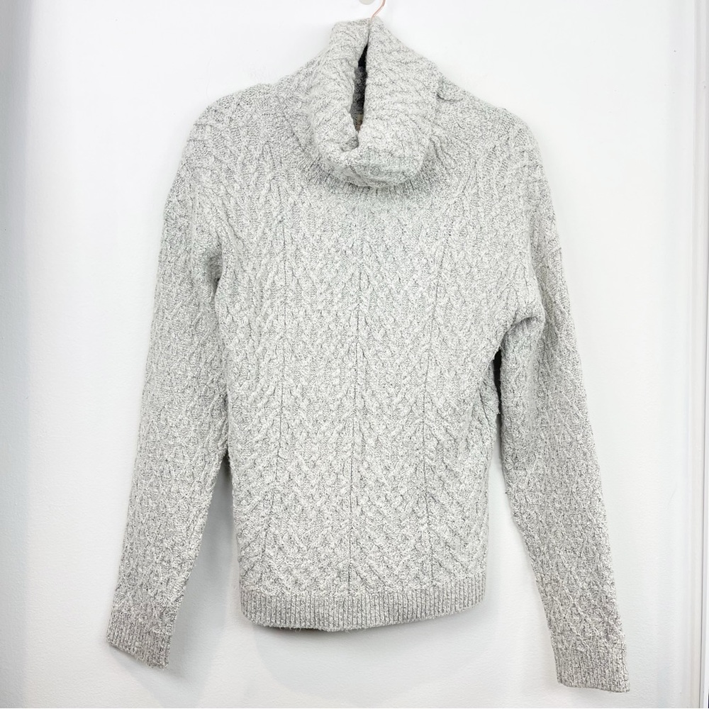 For Love & Lemons Knitz Gray Cableknit Turtleneck Sweater Size Medium - Picture 1 of 7